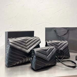 Hochwertige Loulou -Bag -Modedesigner Luxus -Taschen Real Leder Messenger Bag Kette Schulterkreuzkörper Klassische Flapp Frauen Geldbeutel Mm Größe