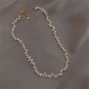 Collana girocollo di perle d'acqua dolce naturale Gioielli di perle barocche per le donne Matrimonio Chiusura in argento 925 GC970