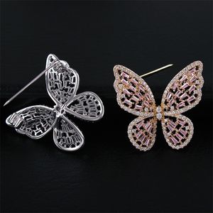 Pins broszki motyla broszka dla kobiet dziewczęta inkrustowana cyrkon kryształowa biżuteria świąteczna biżuteria
