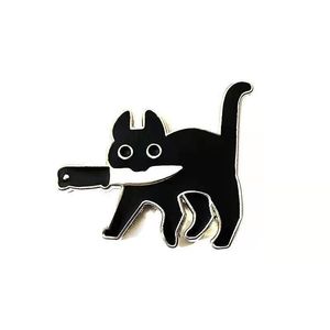 Pins, Brooches Cartoon Creative Black Cat Modeling -Enamel Pin Lapel Badges Brooch Funny Fashion Jewelry Anime Pins