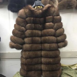 Natürliche Echt Pelzmantel Winter Frauen Lange Stil Echte Echt Pelz Jacke Weibliche Qualität 100% Echt Pelz Mäntel 201214