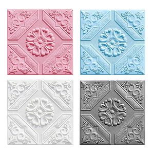 4 Colors 10pcs set 3D Wall Stickers Self Adhesive Tile Waterproof Foam Panel Living Room TV Background Wallpaper DIY Home Decor 220607