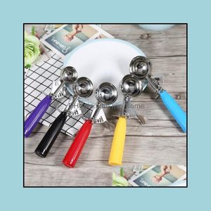 Ice Cream Tools Kitchen Kitchen Dining Bar Home Garden Ll Stainless Steel Scoops Stacks Round Fruit Mash Spoon Wi Dhi1J