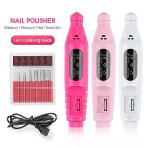 Nail Art Equipment Drill Machine Electric Manicure Pen Pedicure Nail File Tools 6 bits Nail Drill Machine