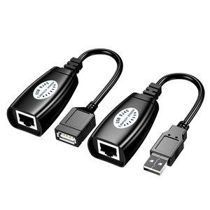 USB-zu-RJ45-Netzwerk-LAN-Anschluss, USB2.0-Ethernet, 1 Stecker auf 3 Buchsen, Splitterkabel, 50 m, Verlängerungskabel, Signalverstärker