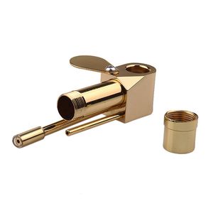 86mm Brass Smoking Pipes with Cigarette Press Pill Box Portable Metal Smoke Pipe Detachable Tobacco Herb Cigarette Holder Handmade Cigaret Tool ZL1217