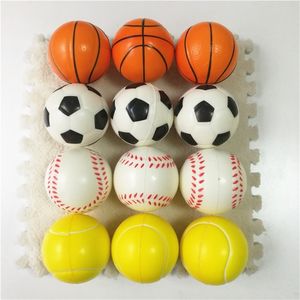 6pcs 63cm Squeeze Ball Toy Football Basketball Soft Foam Sponge Anti stress Baseball Tennis Toys for Kids Children 220621