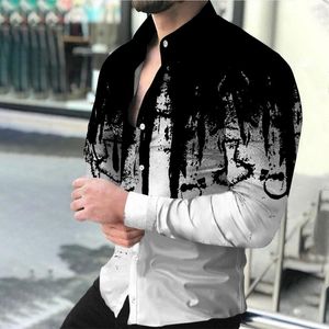 Camisas casuais masculinas de manga longa feminina de manga longa e outono de luxo de luxo cardigã respingo camisola de lapela's