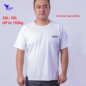 Anpassen Große Größe 5XL 6XL 7XL Baumwolle Lauf T-shirt Männer Atmungsaktive Stretch Sportswear Shirts Gym Fitness Top Tees 220608