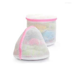 Bolsas de lavanderia 2pc/conjunto de lavagem de lavar casa Mesh roupas de roupas íntimas Bolsa organizadora útil kit de zíper de sutiã líquido