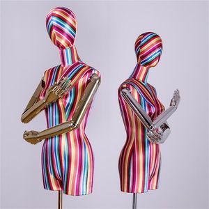 2022 Rainbow Sail Female Cloth Mannequin Body Gold Hand Hand Hand 웨딩 드레스 디자인을 고정 할 수 있습니다.