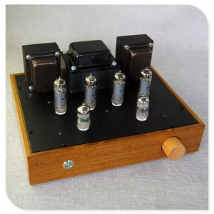 6P14/EL84 10W*2 push-pull circuit amplifier tube amp 12AX7 push wooden box amplifier, sound quality
