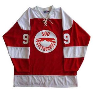 MThr 99 Wayne Gretzky Soo Greyhounds Hockey Jersey Embroidery Stitched Customize any number and name Jerseys