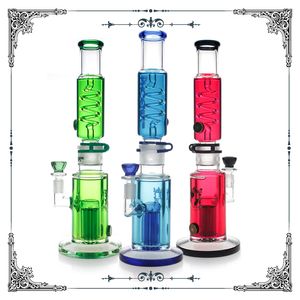 Hookah Glass Bong freezable glycerin coil Factory Direct Sale 7 arms tree perc glass bong smoking water pipe dab rig