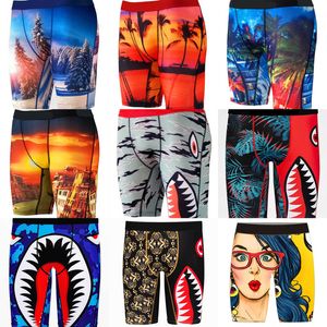 3XL Mens Shorts Sexy Ice Silk Quick Dry Elastic Beach Pants With Bags Sport Breathable Underwear Boxers Branded Male