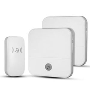 Home House 4 Volume Wireless Doorbell Chime 2 Mottagare och 1 dörrklocka-vit Storbritannien Plug