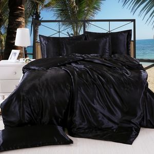 1PCS Duvet Cover Solid Kolor Satin Silk Single Double Queen King Quild Cover Advanced Home Bed Soft Qualified Wygodne Y200417