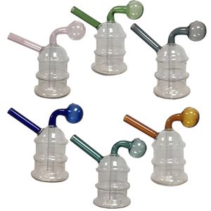 Pocket Tower Oil Burner Bubblers Handrörssats Percolator Diffusor Vattenrör Hokah Bongs Bubbler Smart Recycle Filter Mini Portable Smoking Device