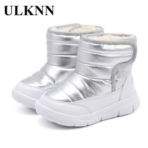 Ulknn Children's Shoes Snow Boots Usisex Winter Boys Shicay Plush Shoes Solid Girls Warm Warm Boots Student LJ201201