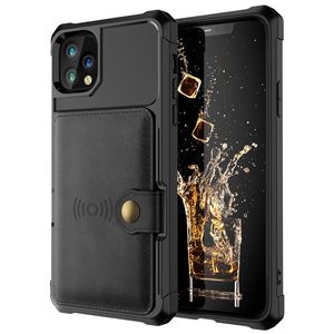 Cu Leather Flip Scephone Case для iPhone 12 Mini 11 Pro 13 Pro Max xs x xr 7 8 Se2 Skellet Cards Slots Shockpereck Cover Cover