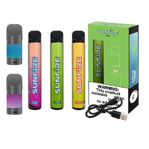 Sunfire original V500 Kit de périphérique de cigarettes E rechargeable E Puffs Vape Pen mAh Batterie ML BOBLE VERTICAL POD254