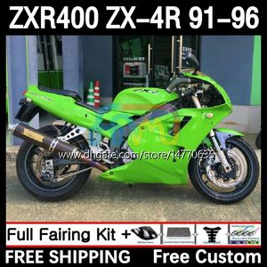 Full Body Kit för Kawasaki Ninja ZXR 400 CC ZX-4R ZXR400 91 92 93 94 95 96 Cowling 12dh.17 ZX4R 400cc ZX 4R ZXR-400 1991 1992 1993 1994 1995 1996 ABS FAIRING GLOSS GREEN