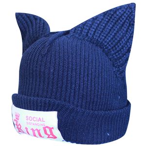 Cap Черепа Рога оптовых-Женские зимние шляпы шляпы теплые утолкнуть милый D рог кошка уш