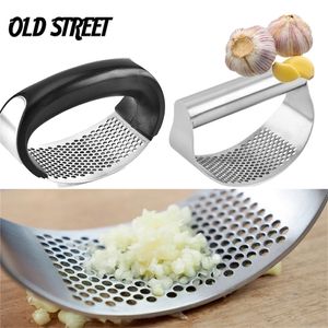 Multi-Function Manuell Vitlök Press Böjd Vitlökslipning Slicer Chopper Rostfritt Stål Vitlökpressar Matlagning Gadgets Verktyg 220423