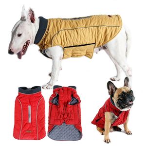 XS-3XL Vestiti per cani da compagnia Giacca invernale per cani Cappotto trapuntato con diamanti riflettenti idrorepellenti per cani di taglia piccola e media Bulldog Pug T200101