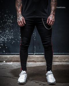 Męskie dżinsy Moda Masculina Celana 2022 Trendy obcisły pasty Pantalon Jean hombre solidny kolor chudy