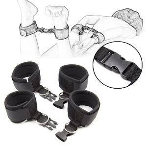 BDSM Bondage Restraint Handcuffs Neck Ankle Cuffs Bedroom Flirting Slave Adult Erotic sexy Toys for Woman Couples Games