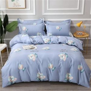 Nordic Style Flower Printing ONEpiece Bedroom Cover Soft Quality Washed Cotton Bed Quilt Duvet Cover 220616