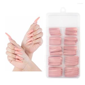 False Nails 100 PCS Nail Art French Abs Tips Full Coverage Long Ballet Press On Coffin Ballerina Manicure Supplies Prud22