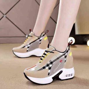 Kadın Sneakers 2020 Yaz Sonbahar Yüksek Topuklu Bayanlar Rahat Ayakkabılar Kadın Takozlar platform ayakkabılar Kadın Kalın Alt Eğitmenler G220610