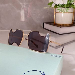 Small Rectangle Notch Sunglasses Women Shopping Designer Black metal frame Sun Glasses Men 2022 Official OW40028U Brand Shades temple with arrow Square UV Eyewear