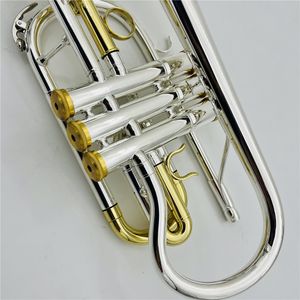 Trompete C. venda por atacado-Nova chegada BB Tune Cornet Sliver Plated Keys Keys Professional Brass Instrument com acessórios de caixa