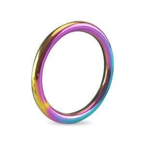 Rainbow male Ball Scrotum Stretcher colorful metal penis lock cock Ring bondage restraint Delay ejaculation BDSM sexy Toy for man