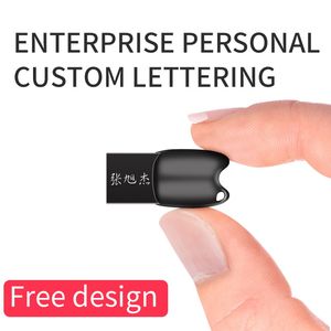 design gratuito DIY Custom 2.0 USB Flash Drive 64 GB 32 GB 128 GB Pen Drive 128 64 32 GB Pendrive Metallo impermeabile Argento U Memoria disco Memoria USB Stick