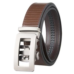 Cinture Uomo Cintura da uomo in pelle di lusso con cinturino automatico Cintura in vita senza fibbia Accessori in tessuto nero Cintura elegante color caffèCinture B