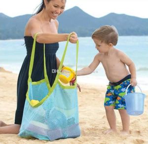 Bolsa de coleta de ferramentas para brinquedos de alta qualidade bolsa de malha saco mãe bebê infantil bolsa de praia infantil infantil bolsas portáteis saco de compras de praia