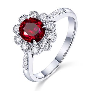 Klaster pierścienie D Kolor Czerwony Mozambik Diament S925 Sterling Silver Osiem Strzałki Twist Arm Niu Tu Diament Ring Puste