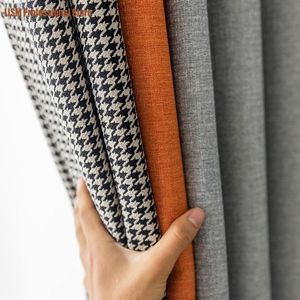 Cortinas Laranja Leves venda por atacado-Cortinas cortinas cortinas de costura cinza laranja de cã