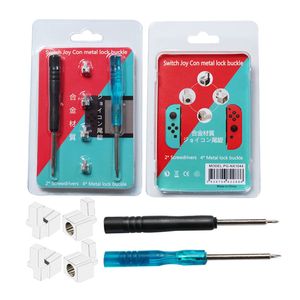 Substituição Metal Filele Lock para Nintendo Switch para Joy Con Repair peças de reposição de peças de reposição com Kit de ferramentas para chaves de fenda