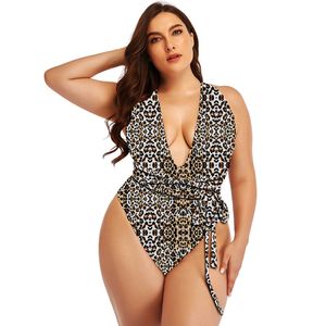 Damkläder i Plus Size Badkläder strandkläder Siamesiska simsim Leopardmönstrade badkläder i ormskinnsväst i ett stycke ingen BH bygelstöd baddräkter bikinis för sommaren 001