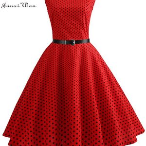 Sommer Damen Kleider Casual Floral Retro Vintage 50er 60er Robe Rockabilly Swing Pinup Vestidos Valentinstag Partykleid 220513