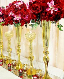 Vases Nice 72cm Tall Gold Or Silver Tabletop Vase Metal Flower Table Centerpiece For Mariage Flowers 10pcs/lot