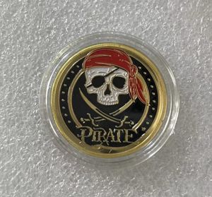 5st/parti gåvor 2021 Skull Pirate Ship Gold Treasure Coin Lion of the Sea Running Wild Collectible Vaule Coin.cx