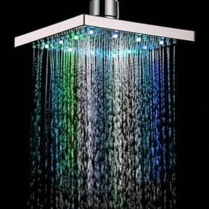 현대식 LED 색상의 물을 바꾸는 물 광장 모양 비가 욕실 샤워 머리 욕실 욕실 목욕 로맨스 액세서리