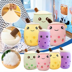 Kawaii Oda Dekor Kabarcık Çay Peluş Oyuncak Dolgulu Hayvan Sevimli Yemek Peluş Sütü Çay Boba Peluş Yumuşak Yastık Doğum Günü Hediyesi Peluş SXJUN9