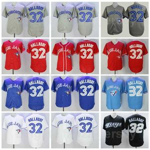 1992 2008 Retire Baseball 32 Roy Halladay Vintage Jerseys Men Flexbase Cool Base Pullover niebieski biały szary czarny czarny kooperstown STITCHED STRO WYSOKIE
